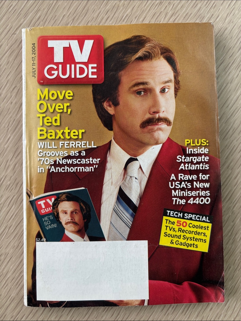 TV Guide Magazine featuring Will Ferrell as Anchorman - July 11-17, 2004